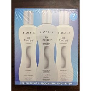 BioSilk Silk Therapy Gift Set Shampoo Conditioner Treatment 7oz NWT